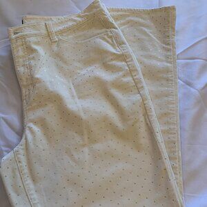 Talbots 16P Ditzy Dots Straight Leg Velveteen Pants